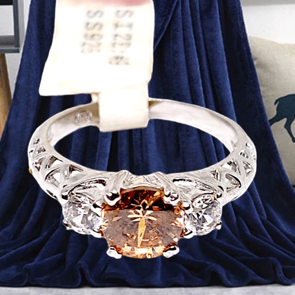 Jewelry - .Light Brown Crystal Sterling Silver Ring